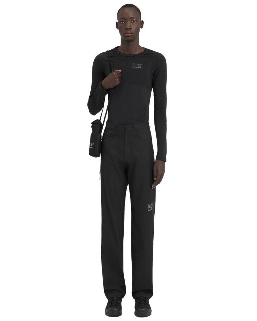 MM6 by Maison Margiela Black Logo Print Pant for men