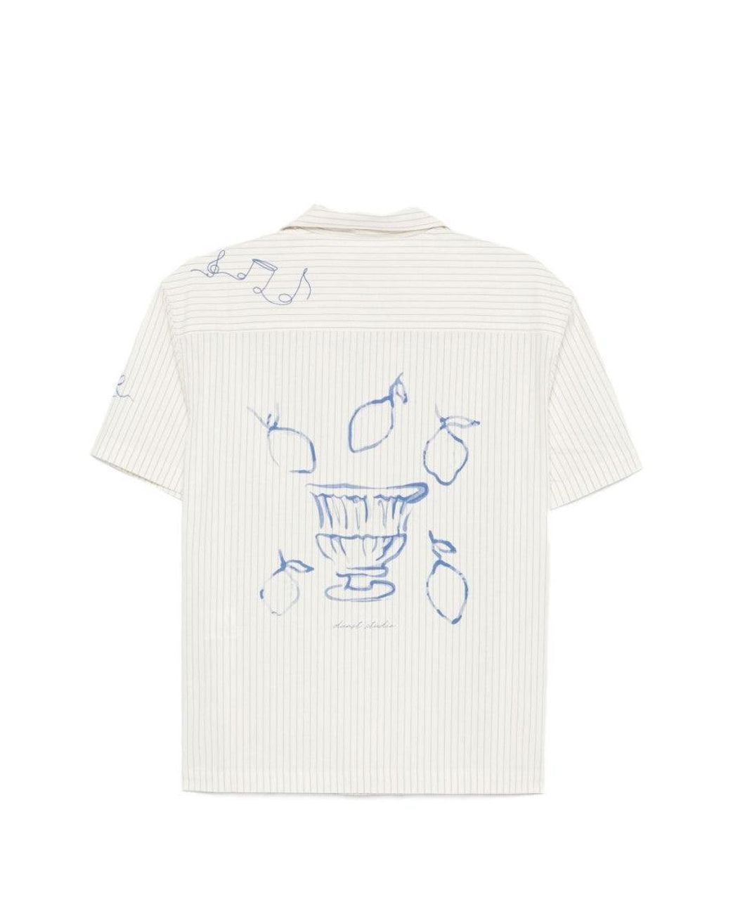 DUNST White Regular Stripes Shirt