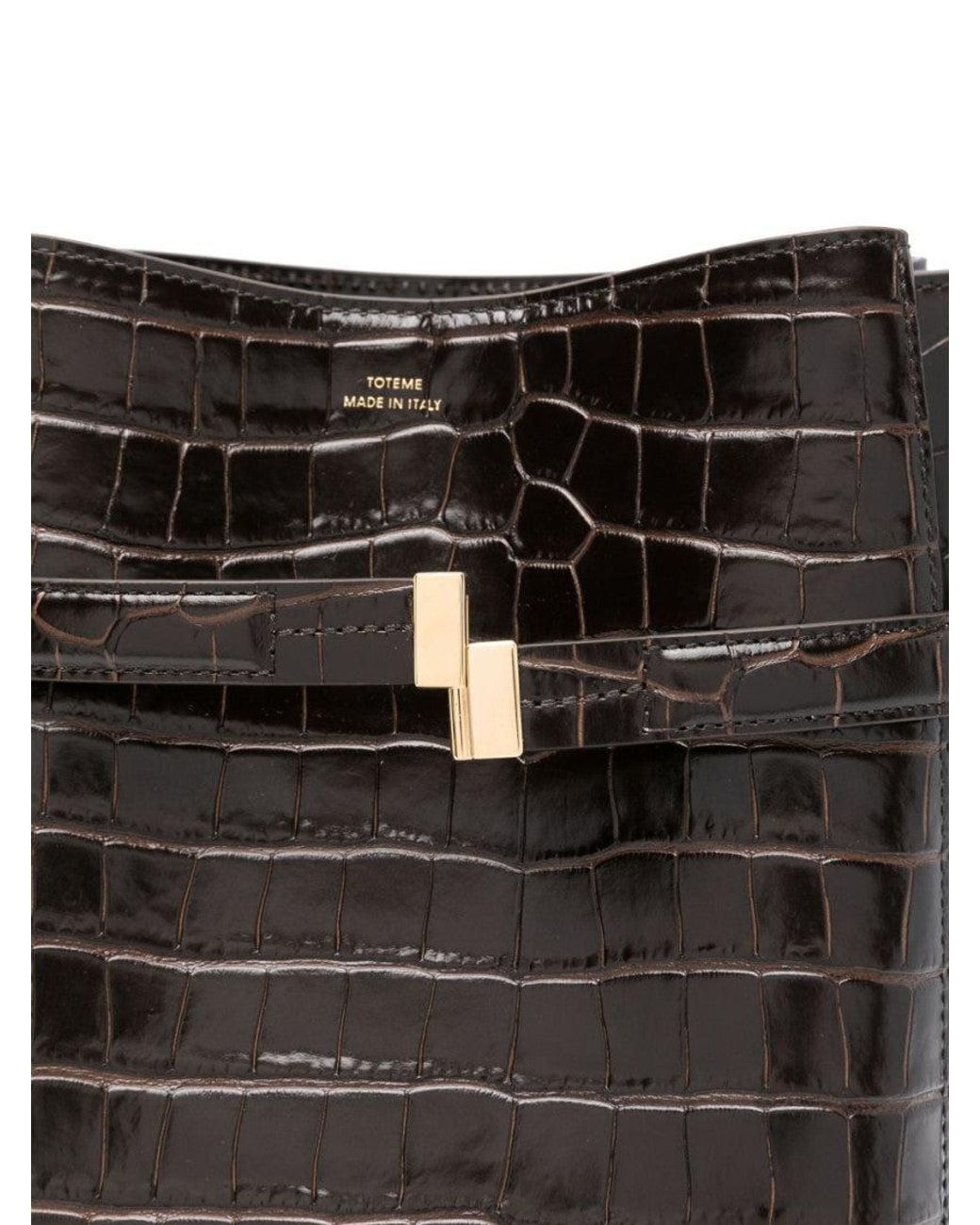 Totême Black Dark Belted Bucket Bag