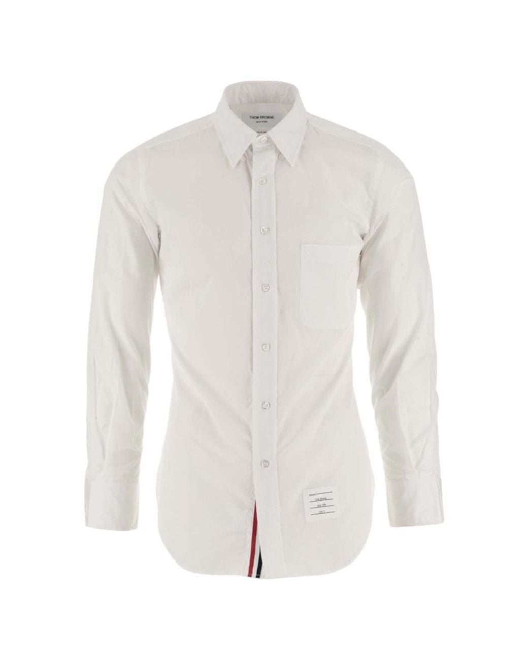 Thom Browne White Button-Down Cotton Poplin Shirt for men