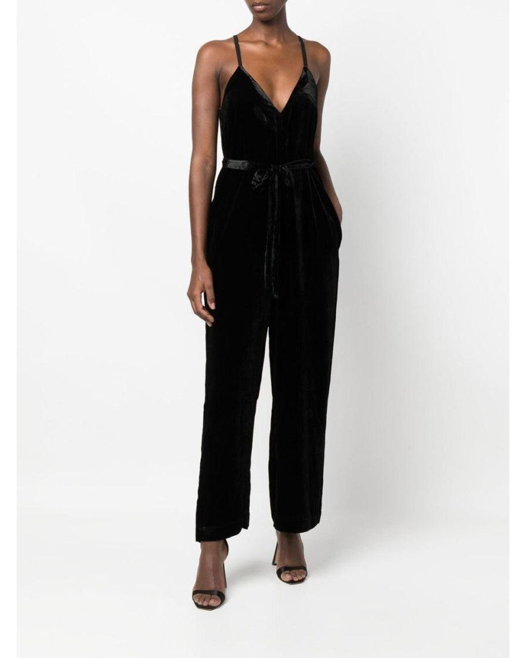 Gold Hawk Black Velvet Jumpsuit