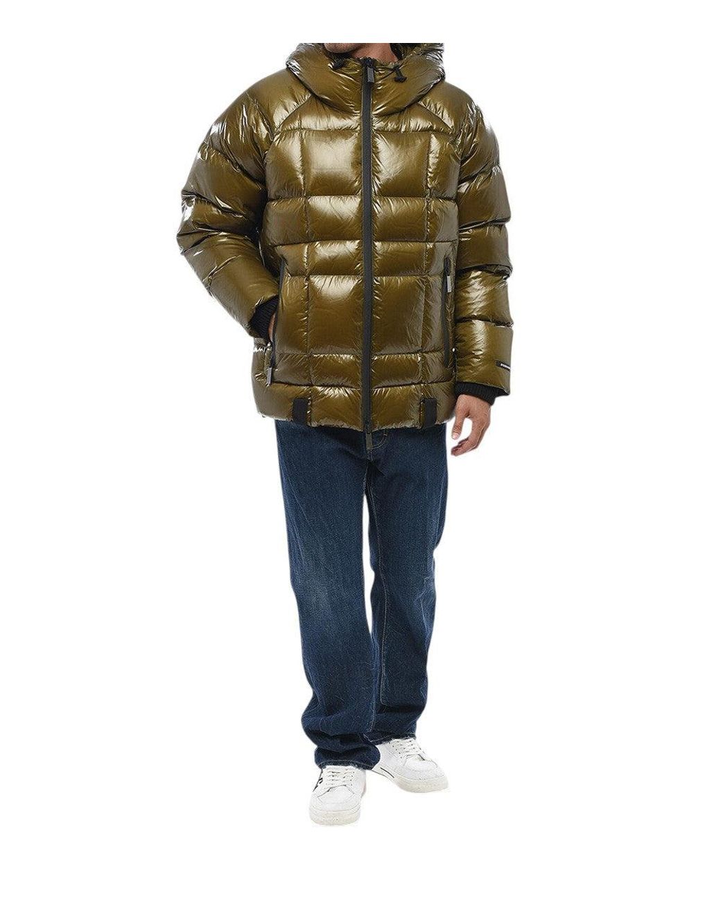 DSquared² Green Quilted Hood Jacket for men
