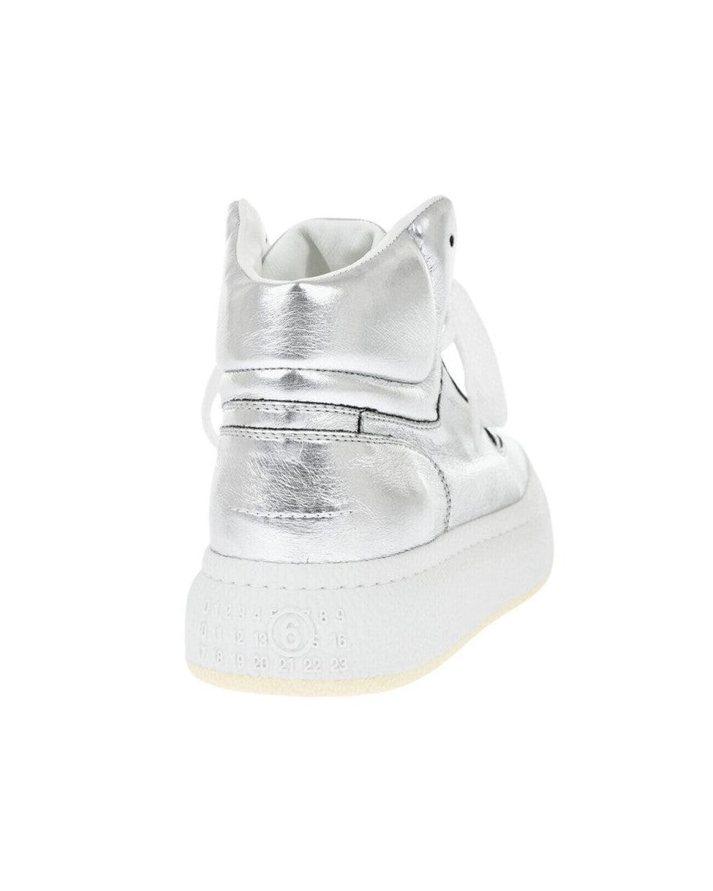 Maison Margiela Metallic High-Top Sneakers