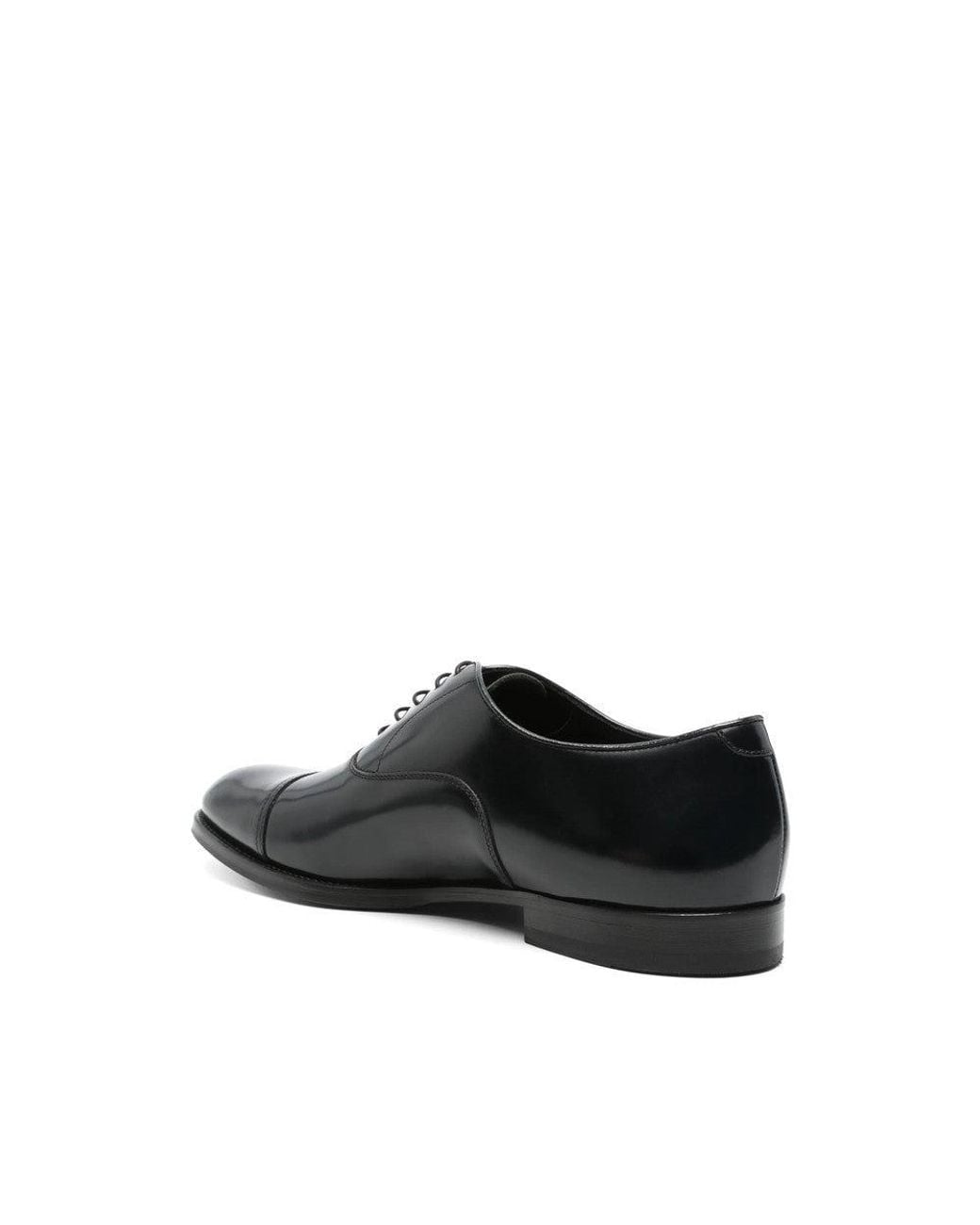 Doucal's Black Leather Lace Up Shoes for men