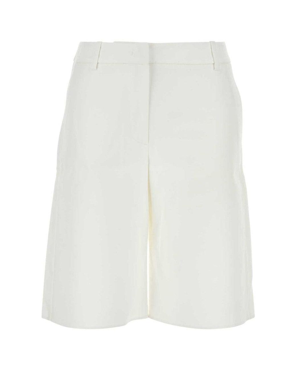 Valentino White Cotton Blend Shorts