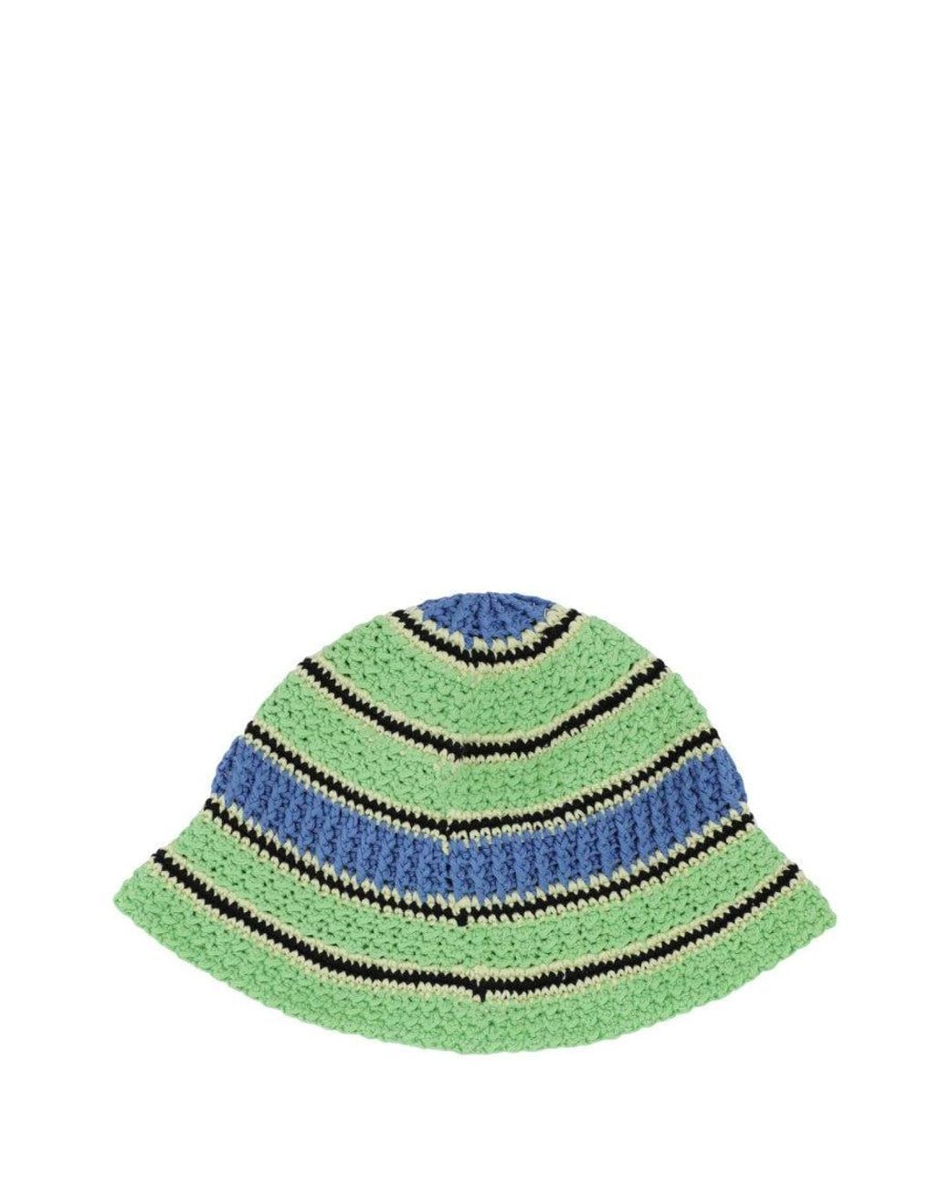 Stella McCartney Green Embroidered Crochet Hat