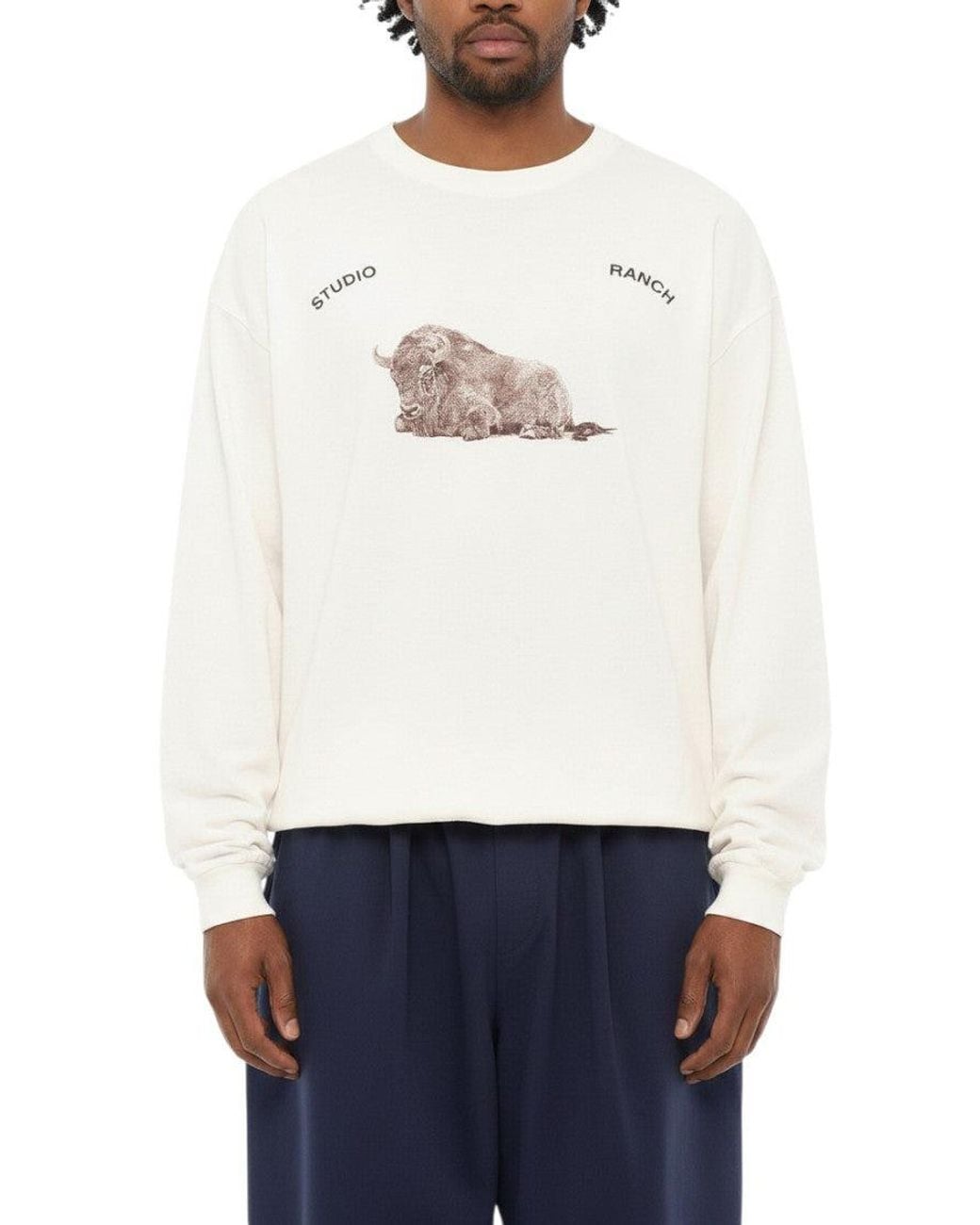 1989 STUDIO White Graphic Crew Neck T-Shirt for men