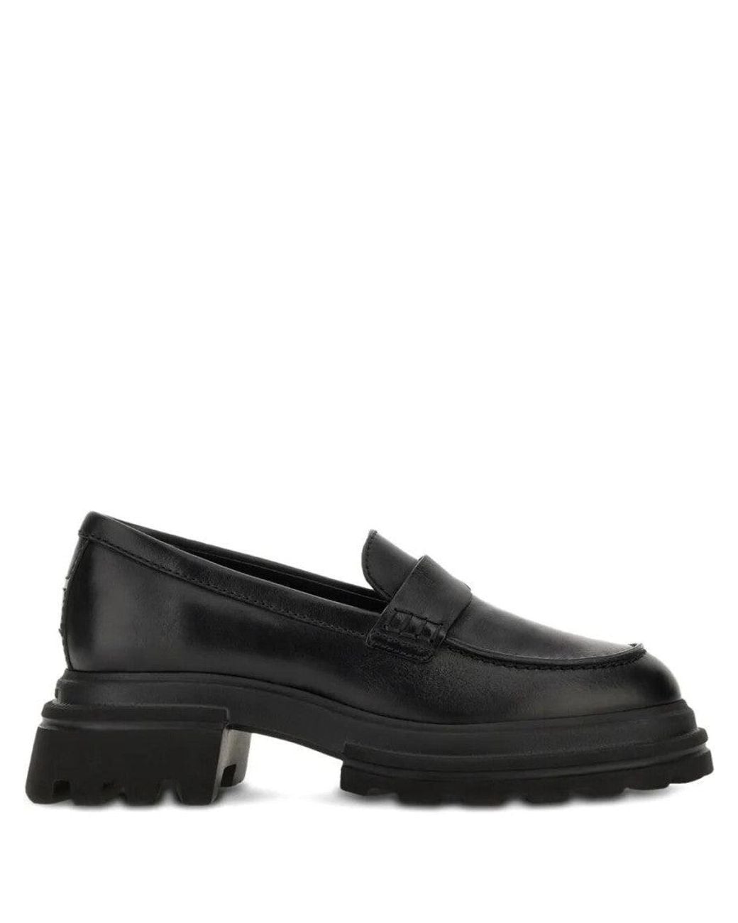 Hogan Black Slip On Leather