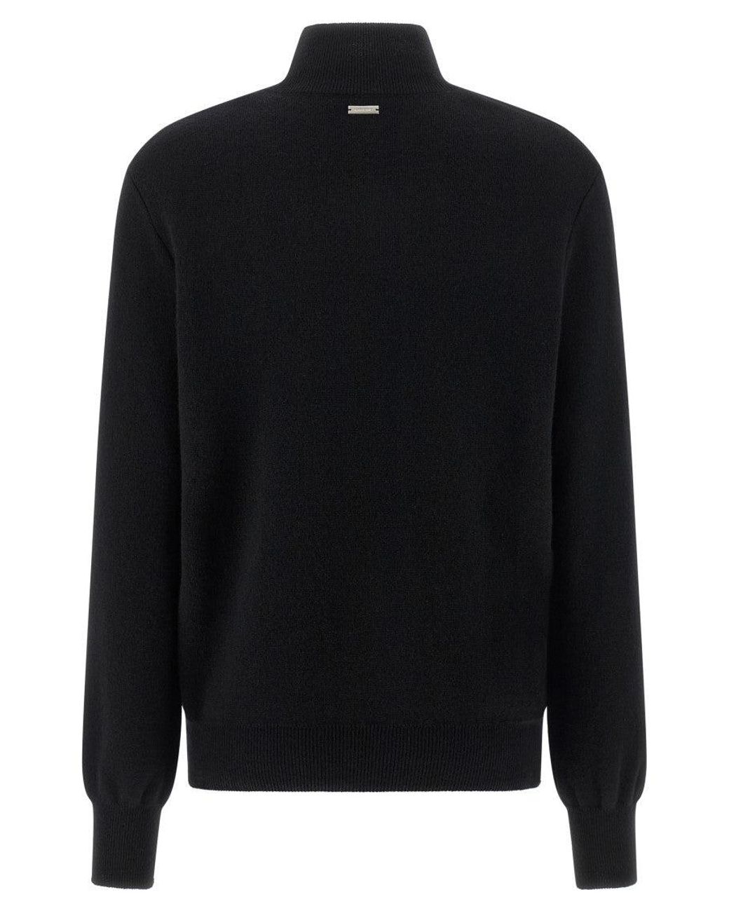 Ferragamo Black Floral Insert Sweater