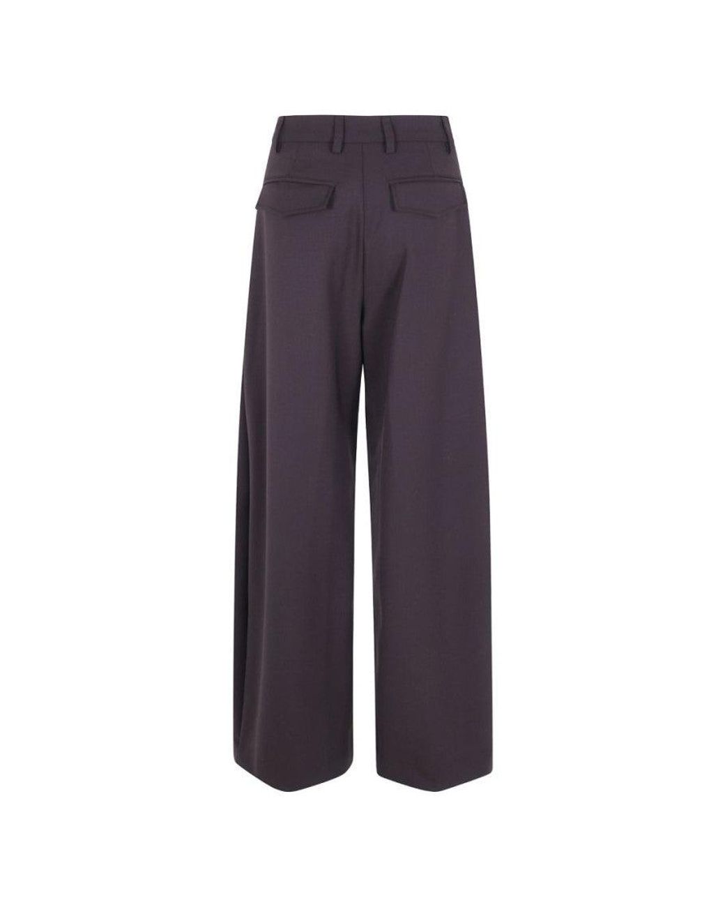 THE LATEST Purple Straight Flat Front Pants