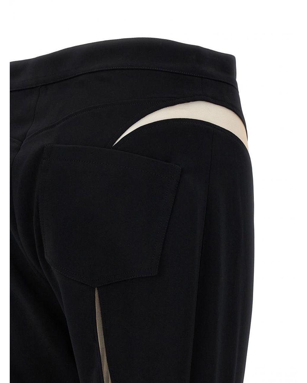 Mugler Black Mesh Insert Leggings