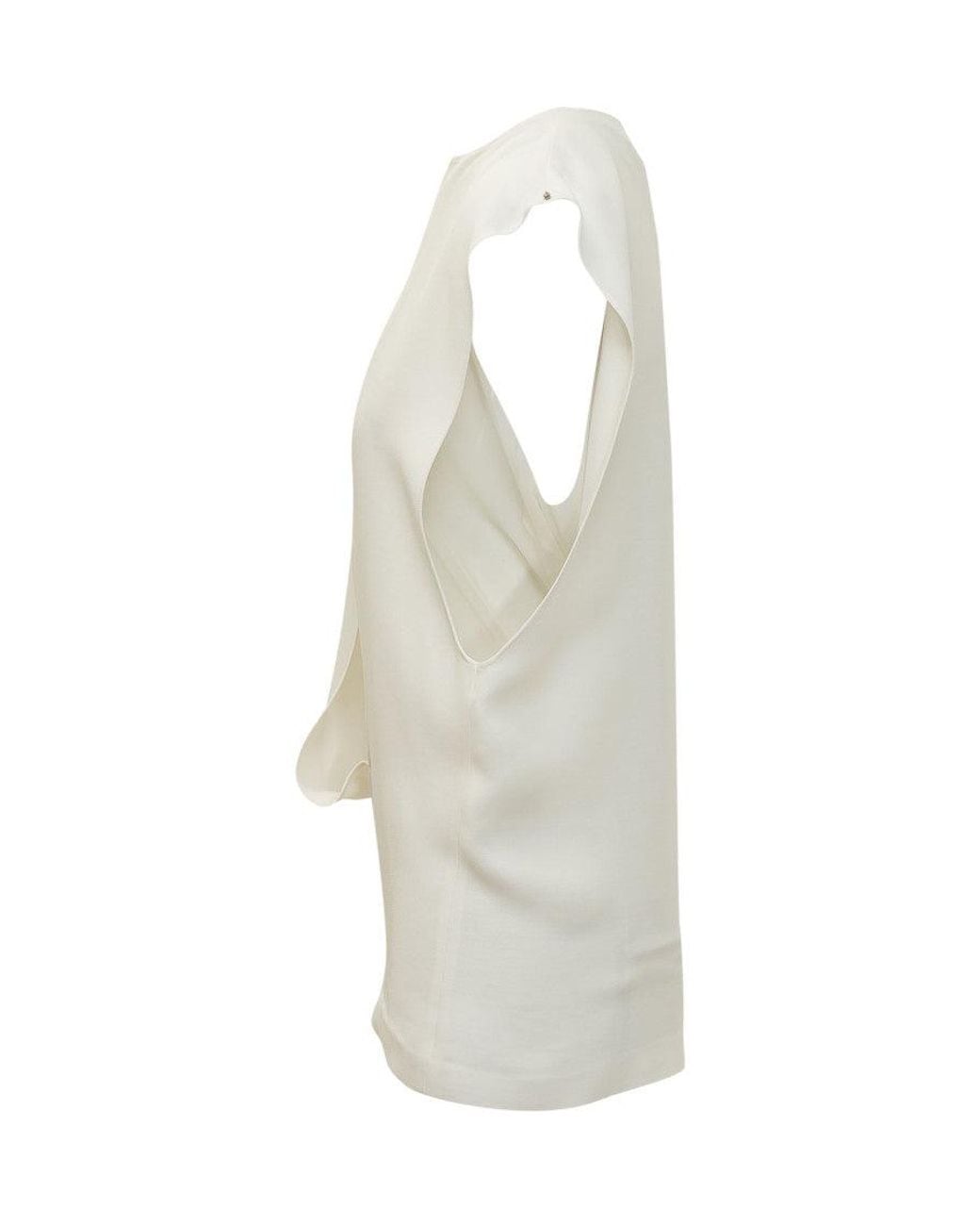 Sportmax White Solid Round Neck Top