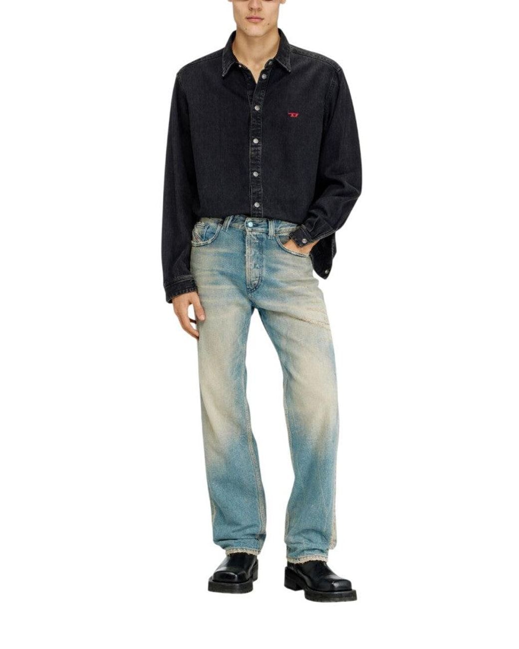 DIESEL Blue Mid Rise Jeans for men