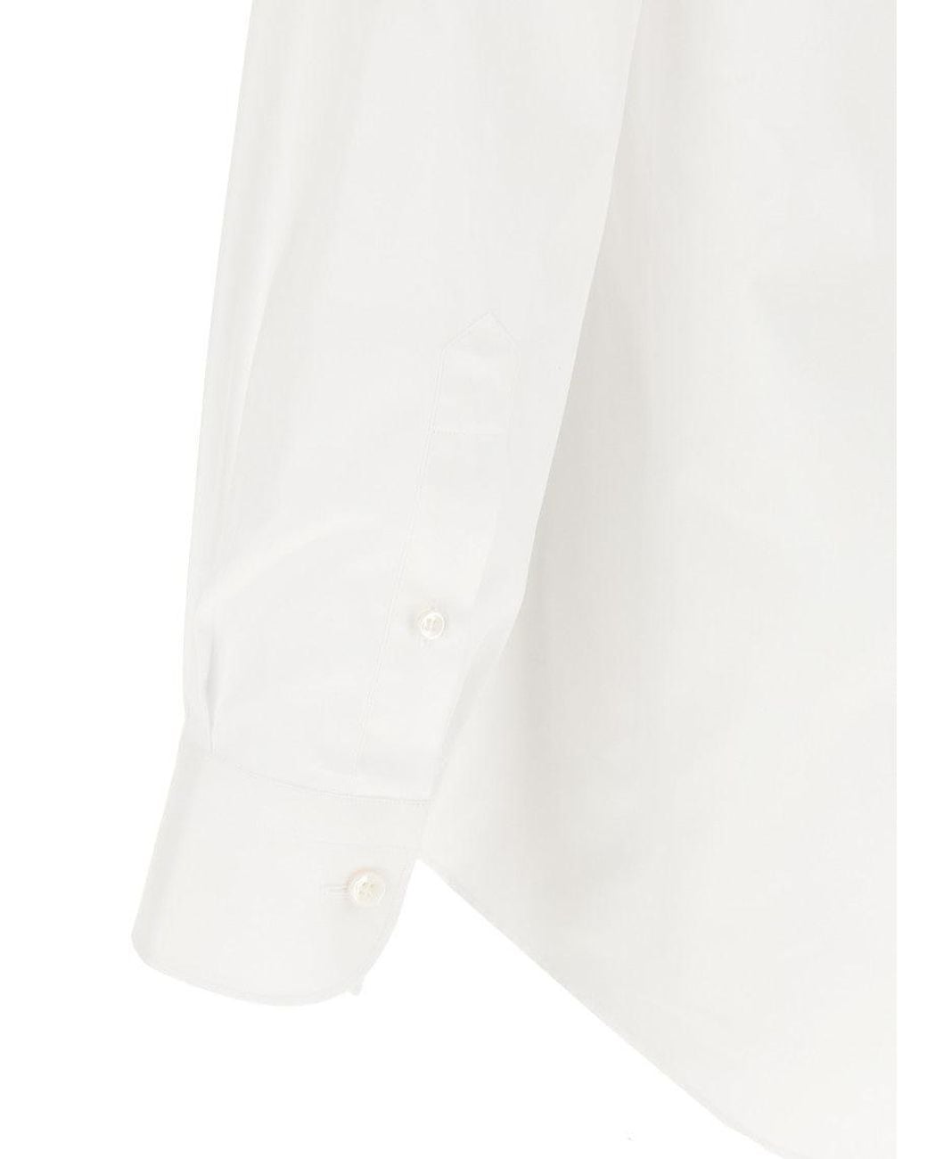 Brioni White Regular Solid Shirt for men