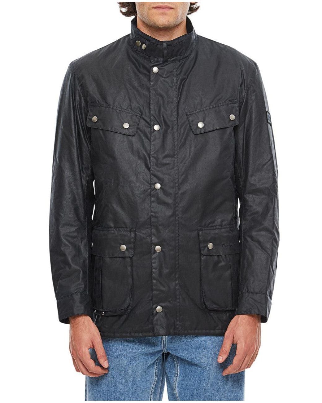 Barbour Gray Dark Waxed Jacket for men