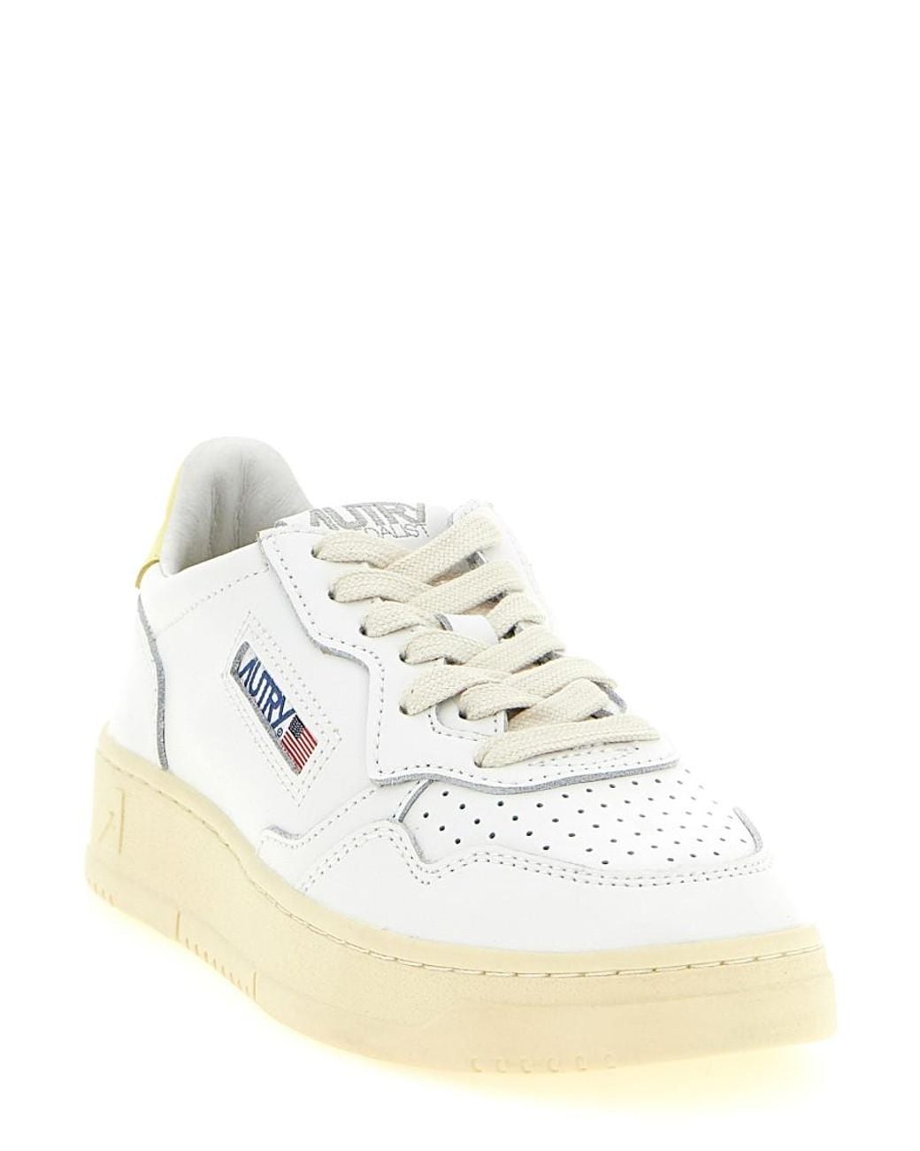 Autry White Medialist Low Leather Sneakers