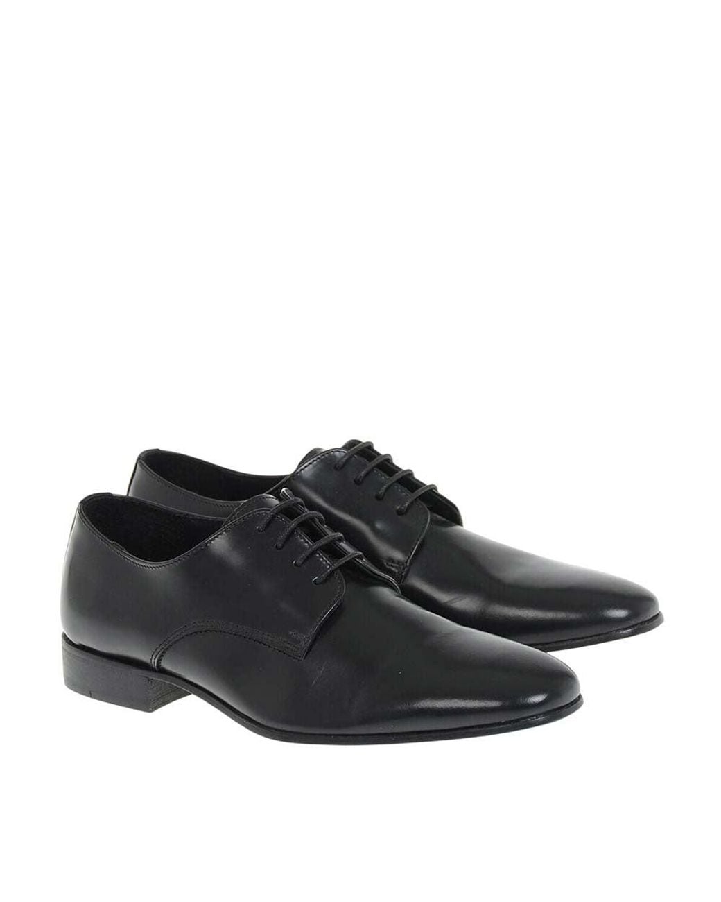 Corneliani Black Leather Lace Ups Shoes for men