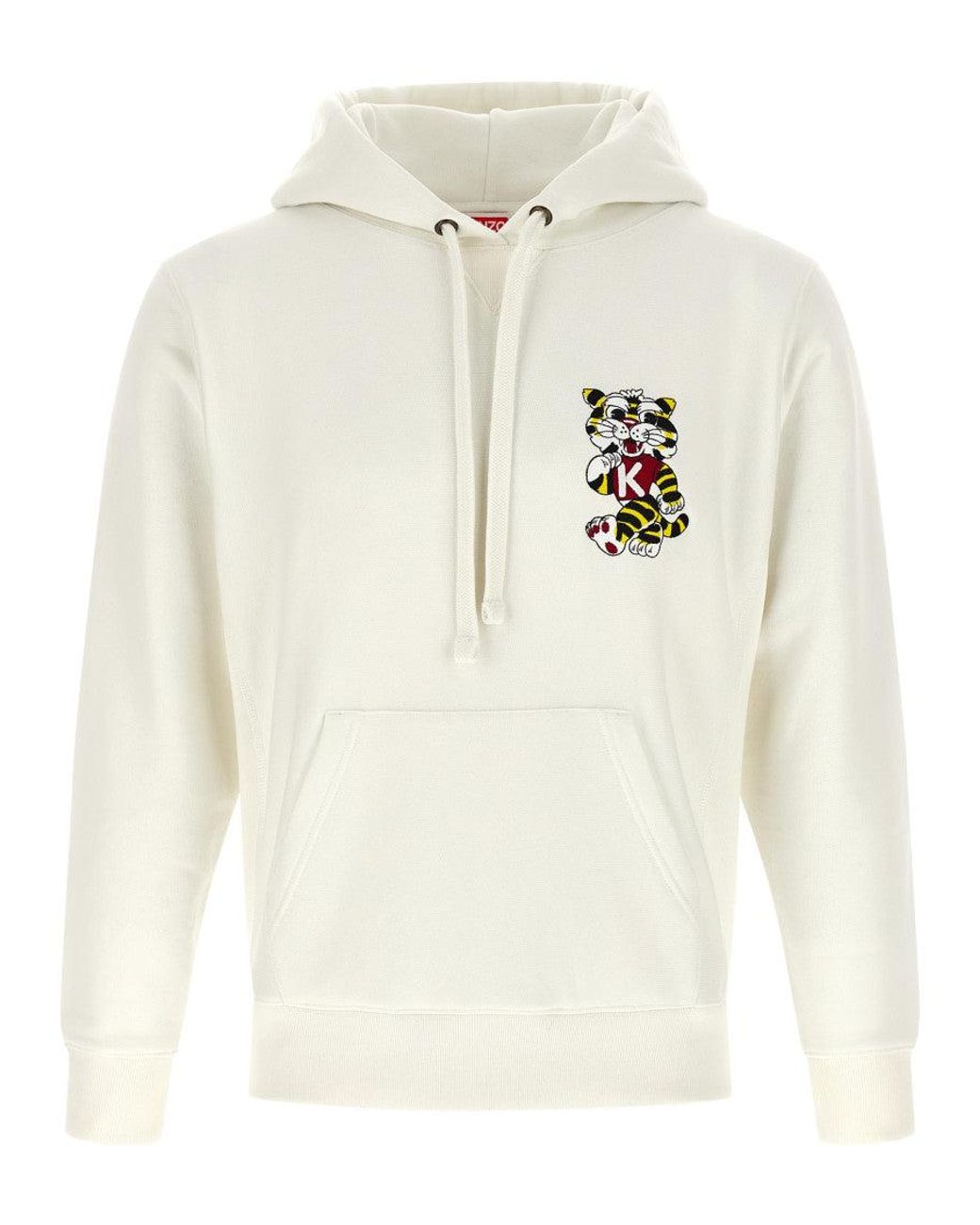 KENZO White Embroidered Logo Hoodie