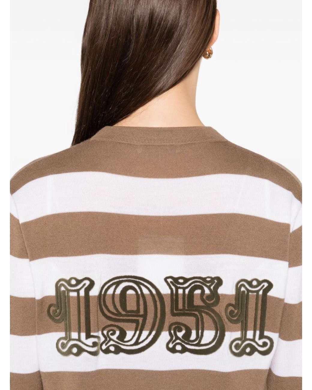 Max Mara Brown Striped Button-Fastening Cardigan