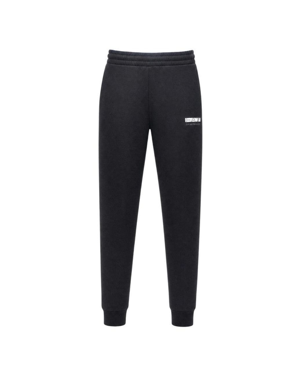 EA7 Black Regular Logo Tracksuit for men