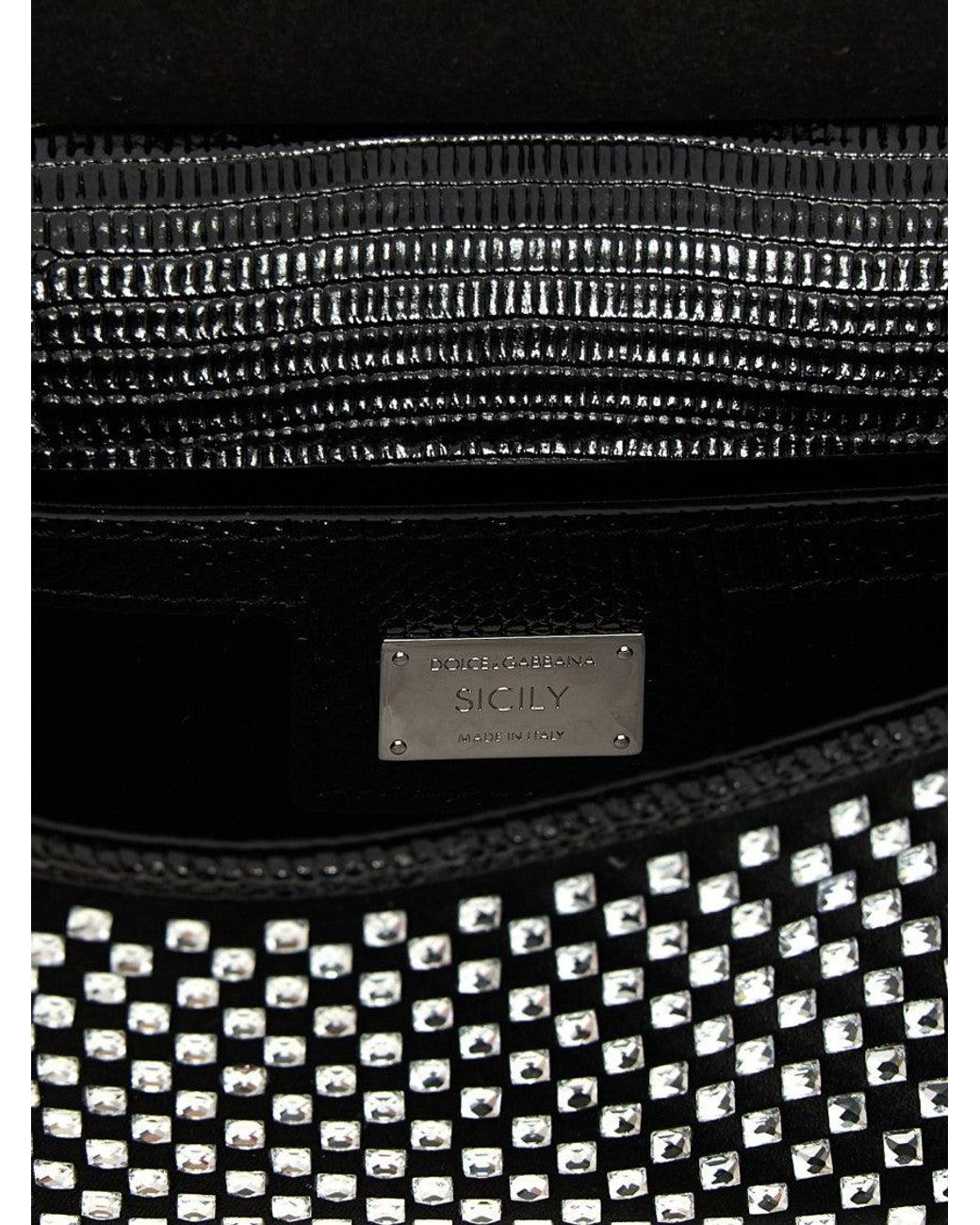 Dolce & Gabbana Black Sicily Small Satchel Bag