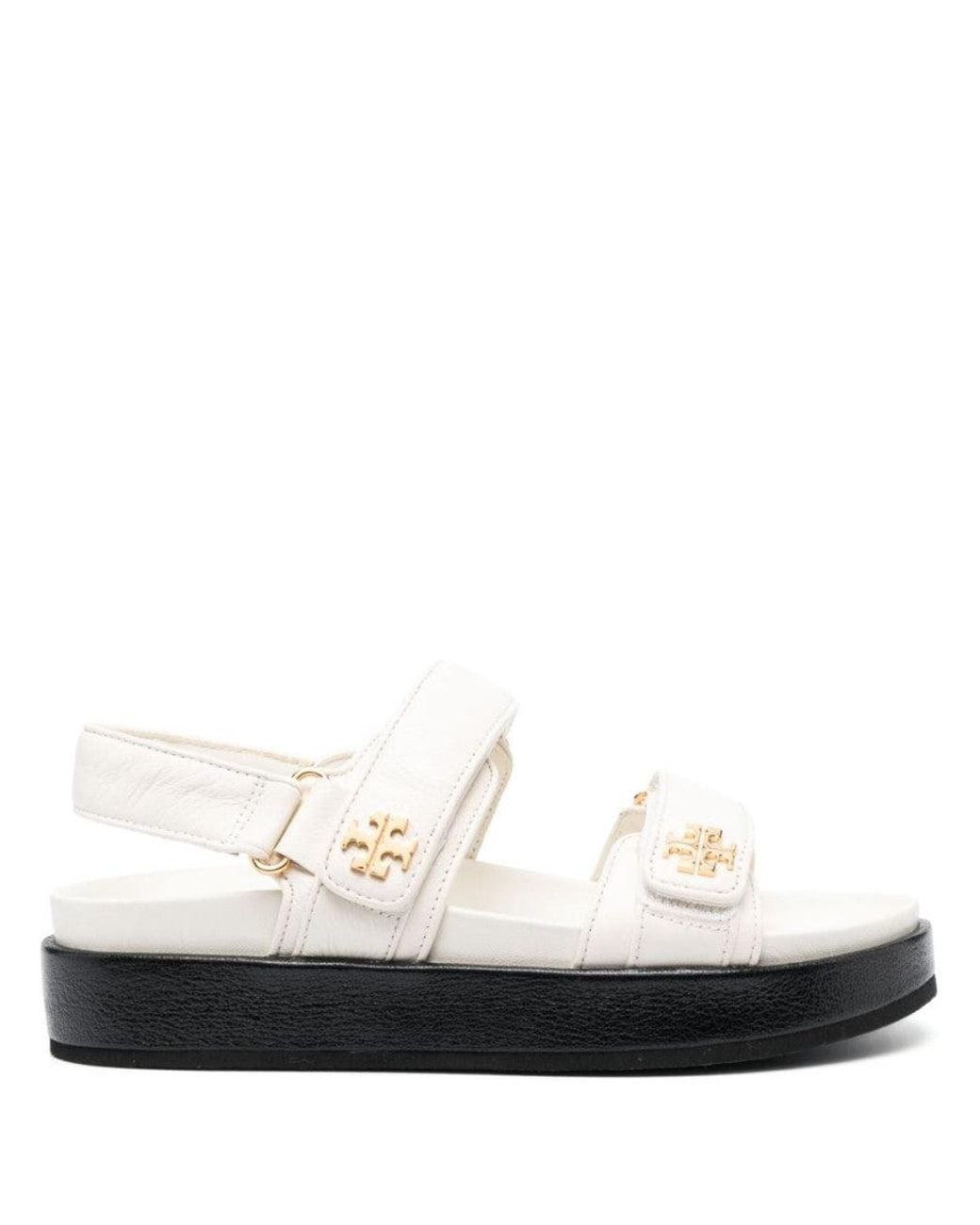 Tory Burch White Logo Sandals