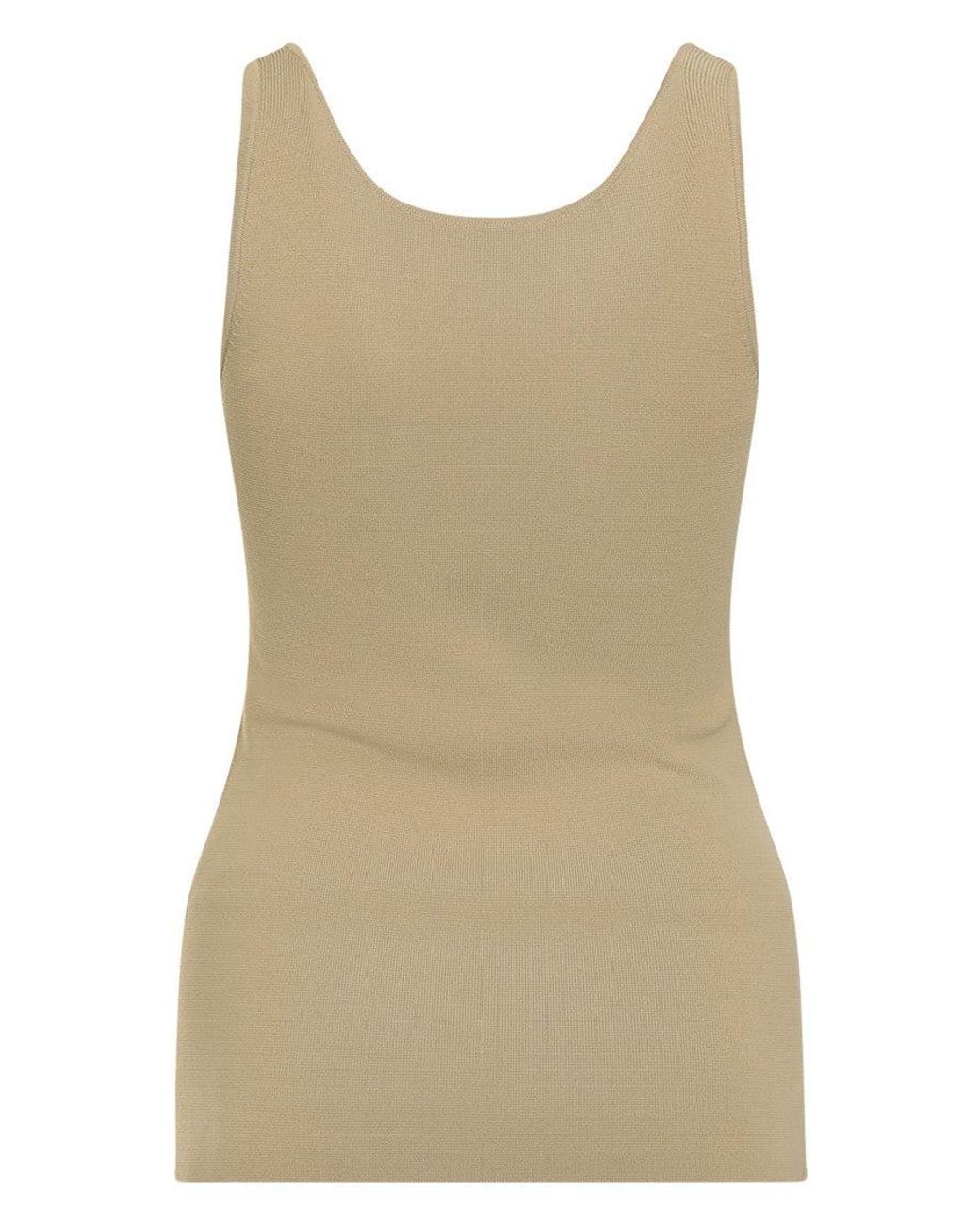 Totême Natural Scoop Neck Ribbed Tank Top