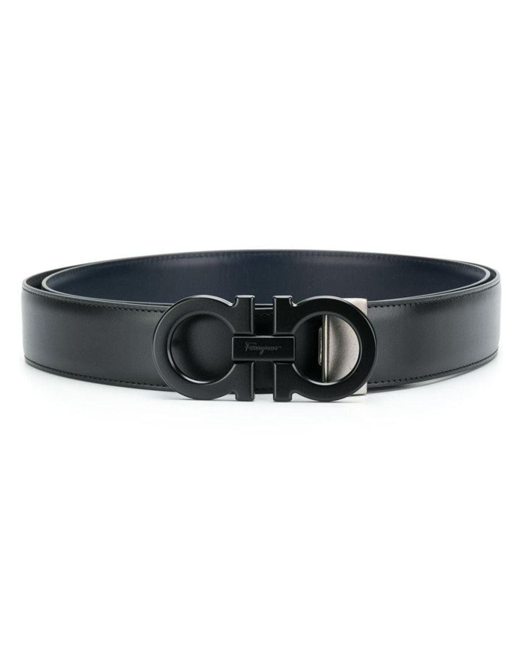 Ferragamo Black Gancini Buckle Belt for men