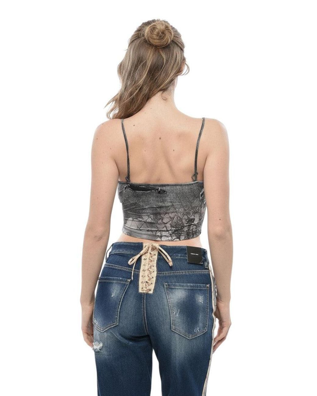 DIESEL Blue Printed Scoop Neck Top