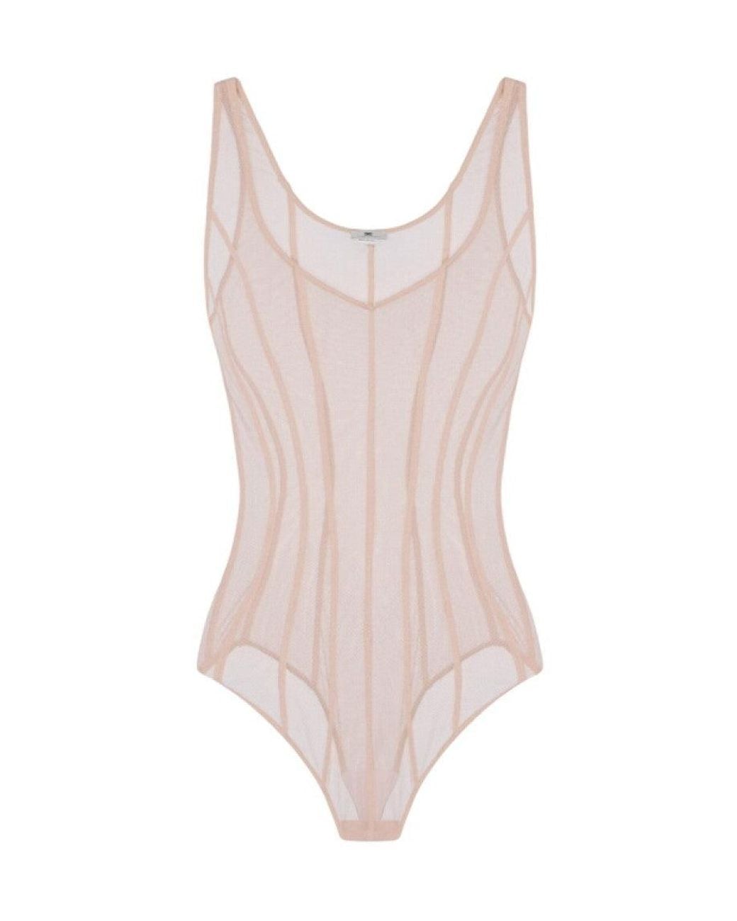 Elisabetta Franchi Pink Natural Scoop Neck Swimwear