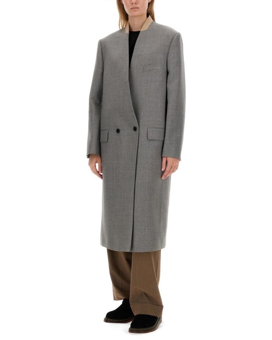 Moschino Gray Tailored Wool Coat