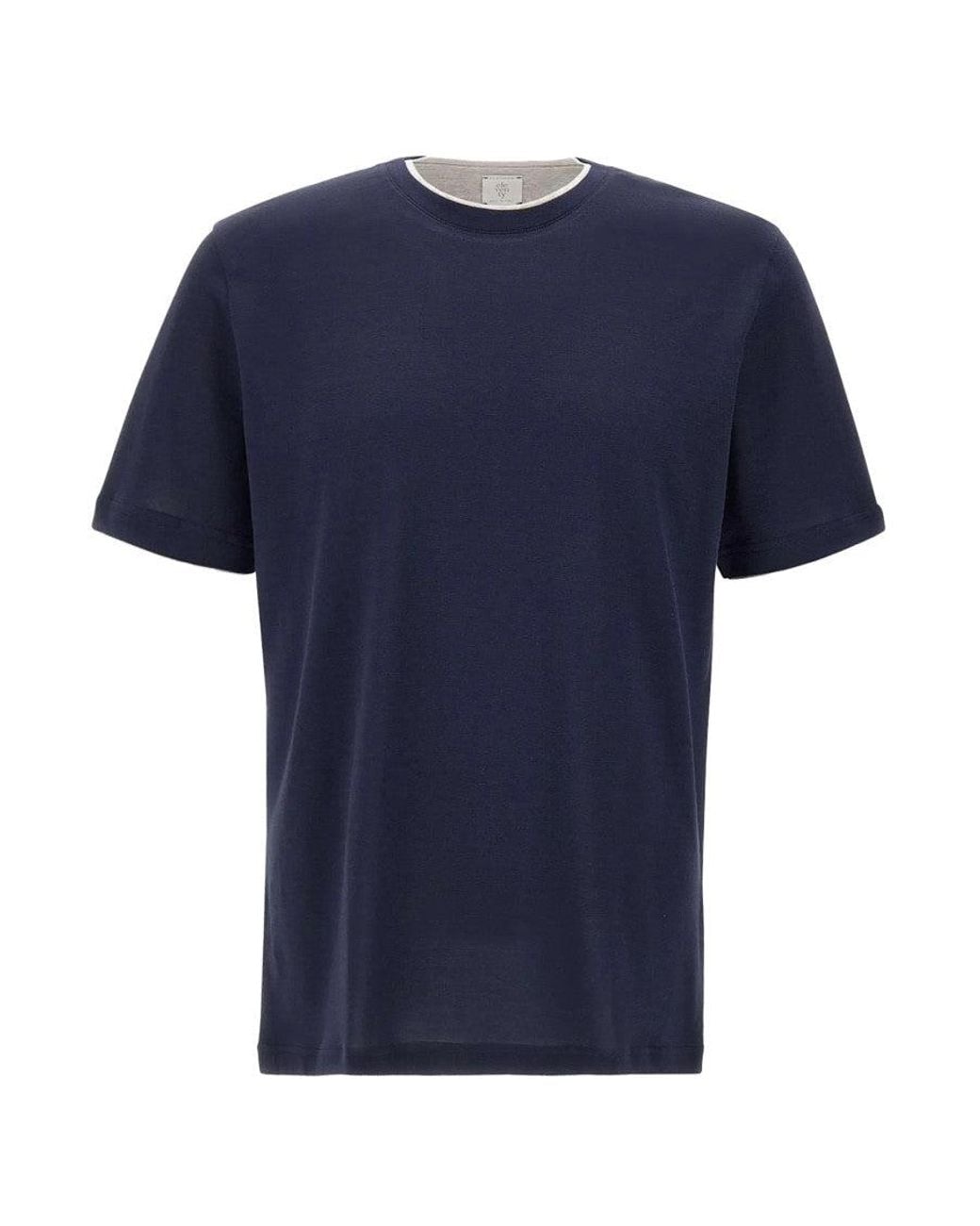Eleventy Blue Crew Neck T-Shirt for men