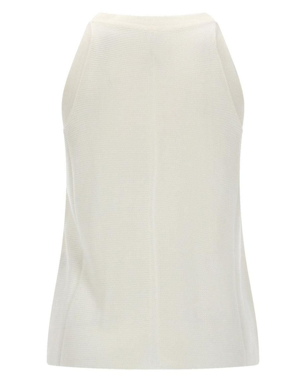 Loulou de Saison White Solid Halter Neck Top