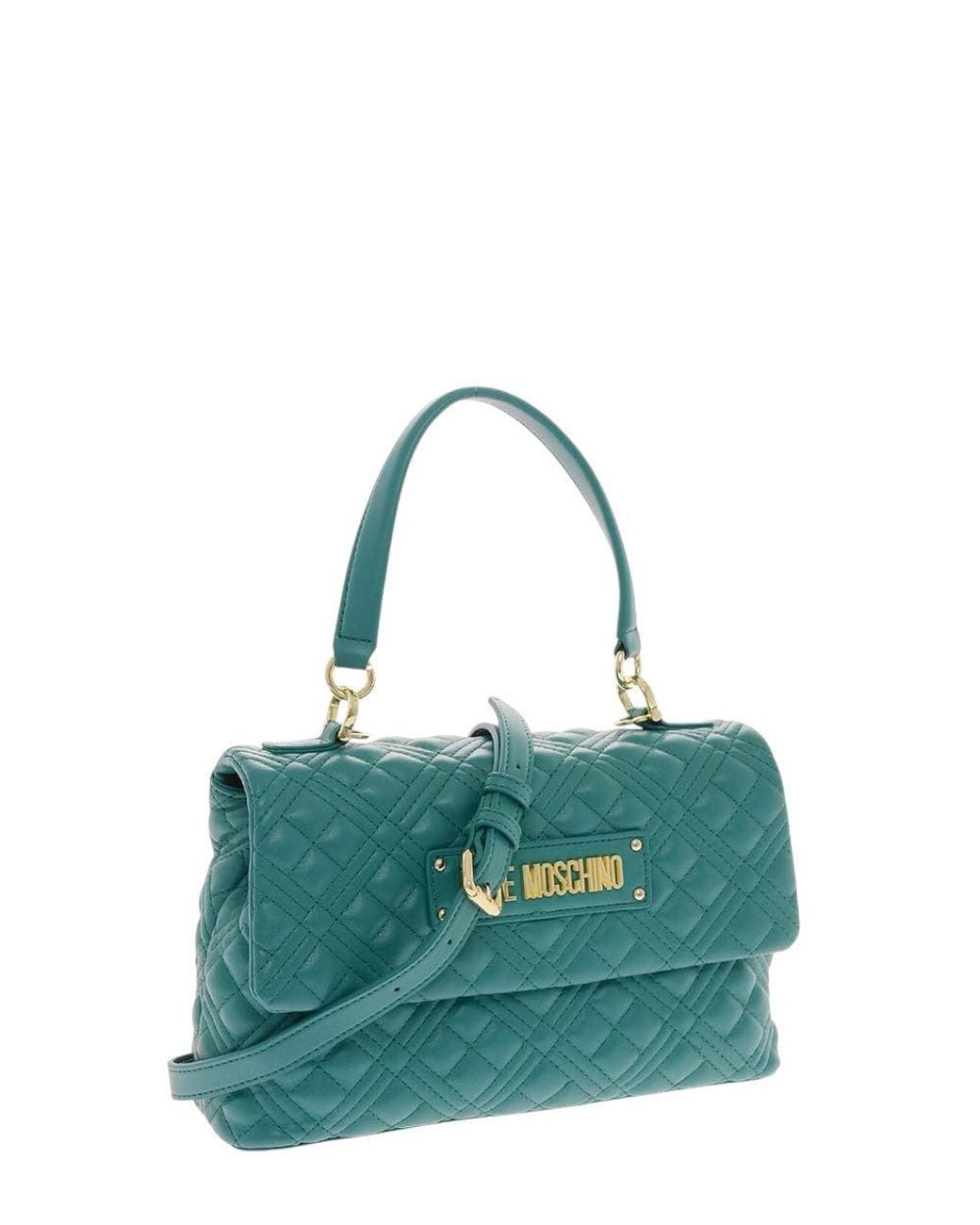 Love Moschino Green Logo Small Satchel