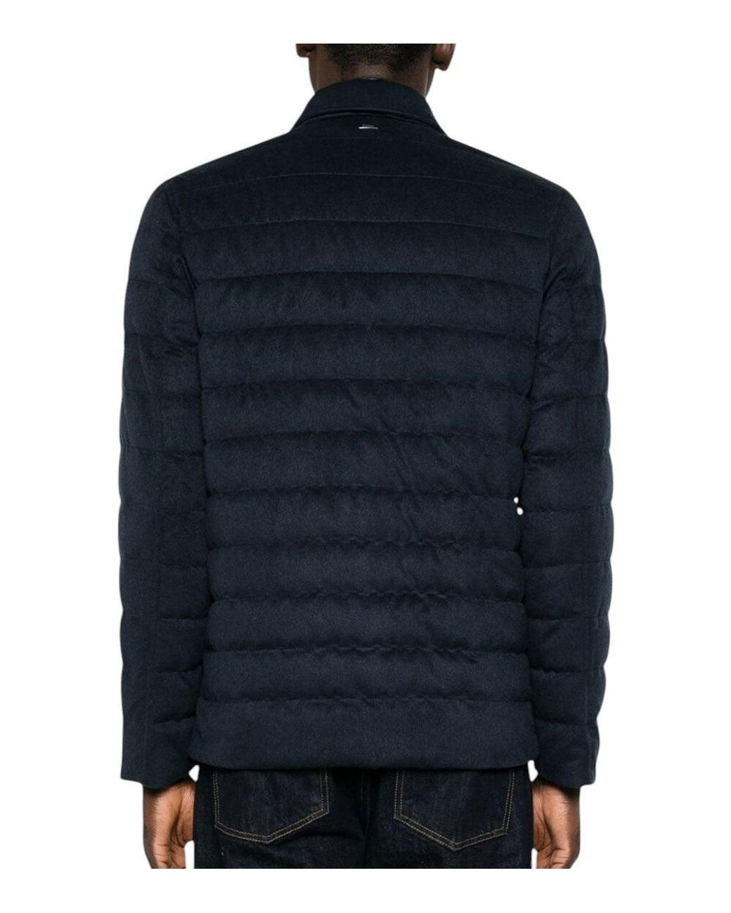 Herno Blue Quilted Jacket for men