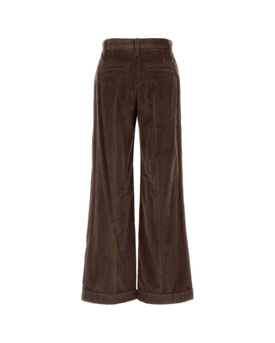 Brunello Cucinelli Brown Regular Flat Front Pant