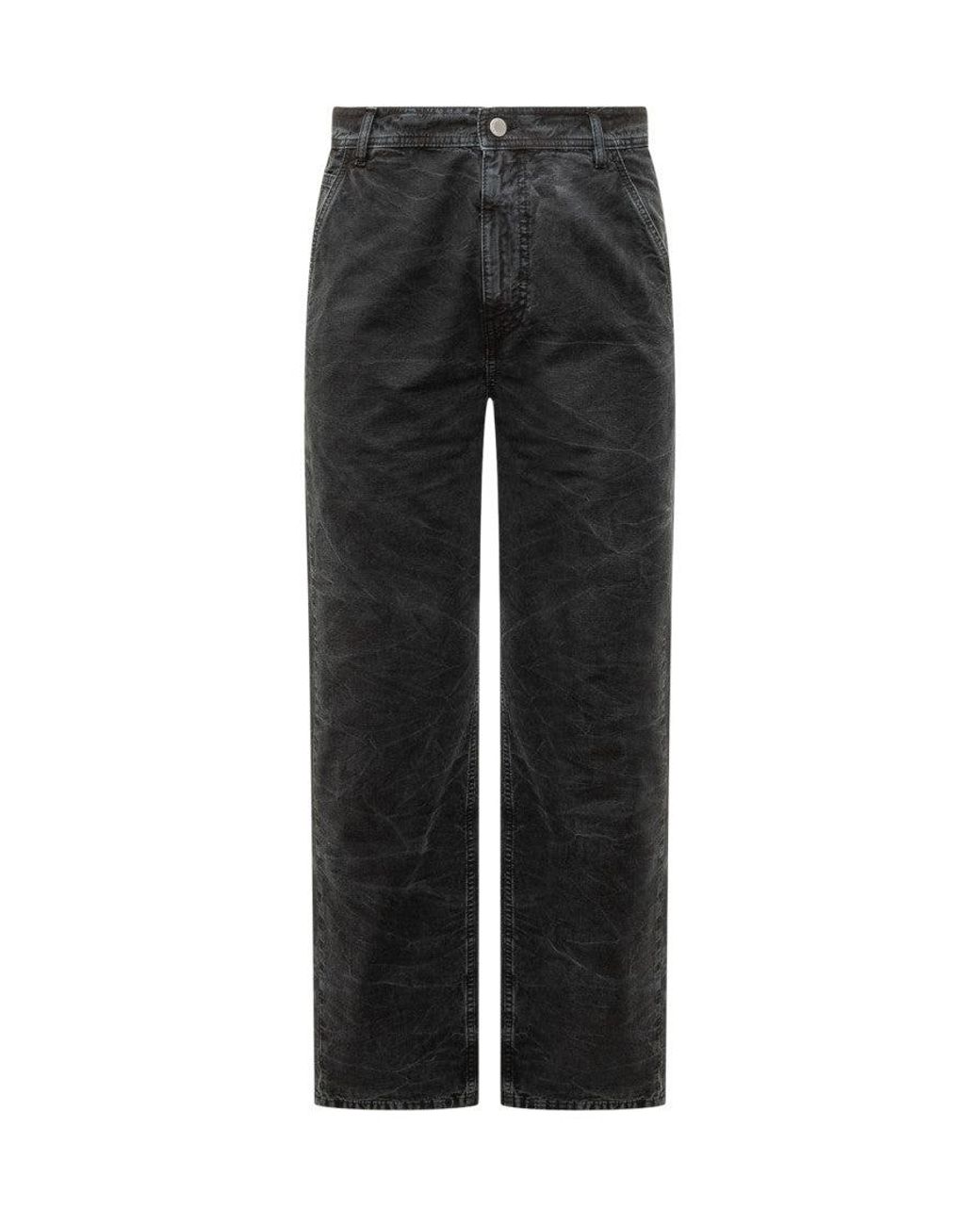 44 Label Group Black Straight Flat Front Pants for men