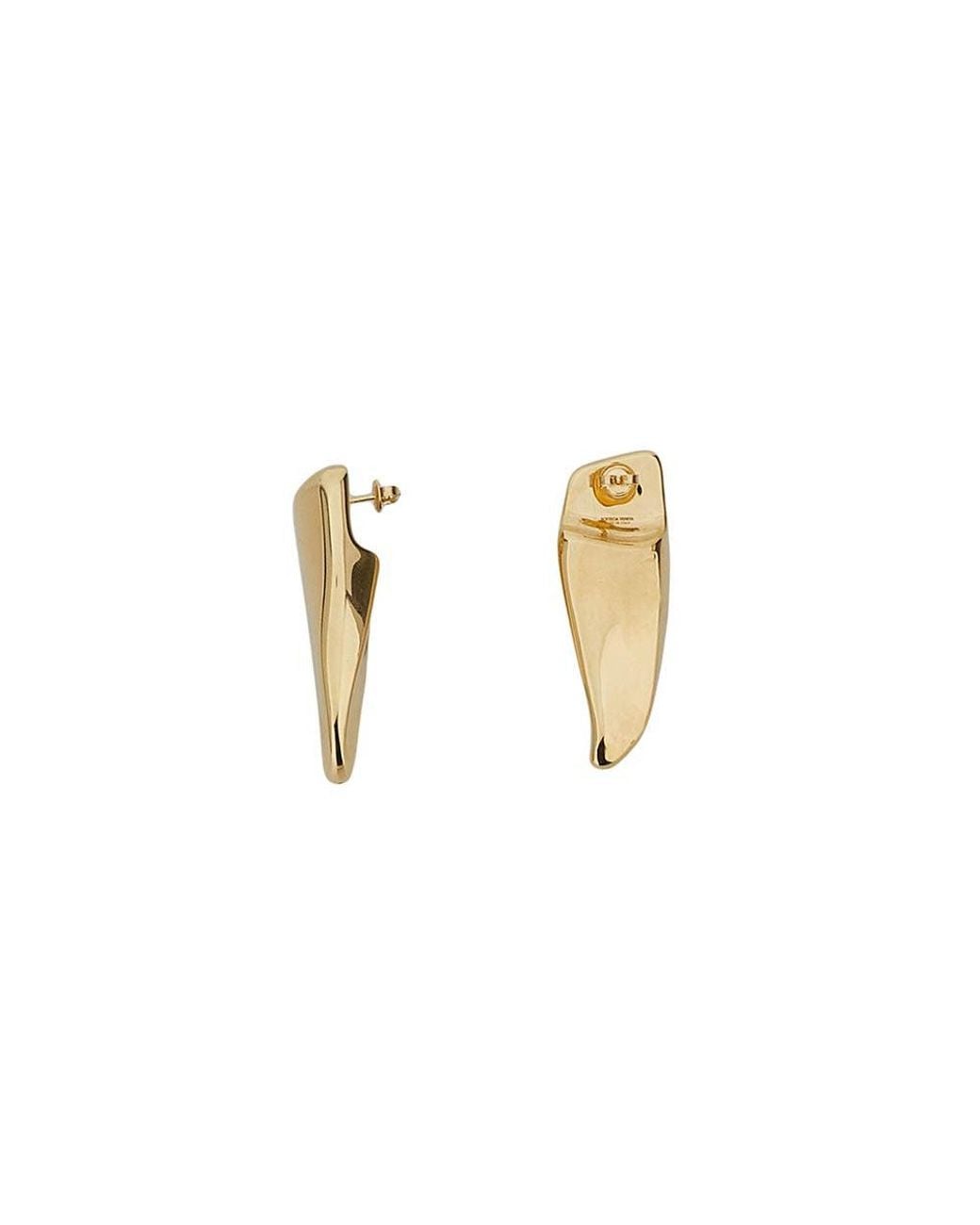 Bottega Veneta White Golden Stud Earrings
