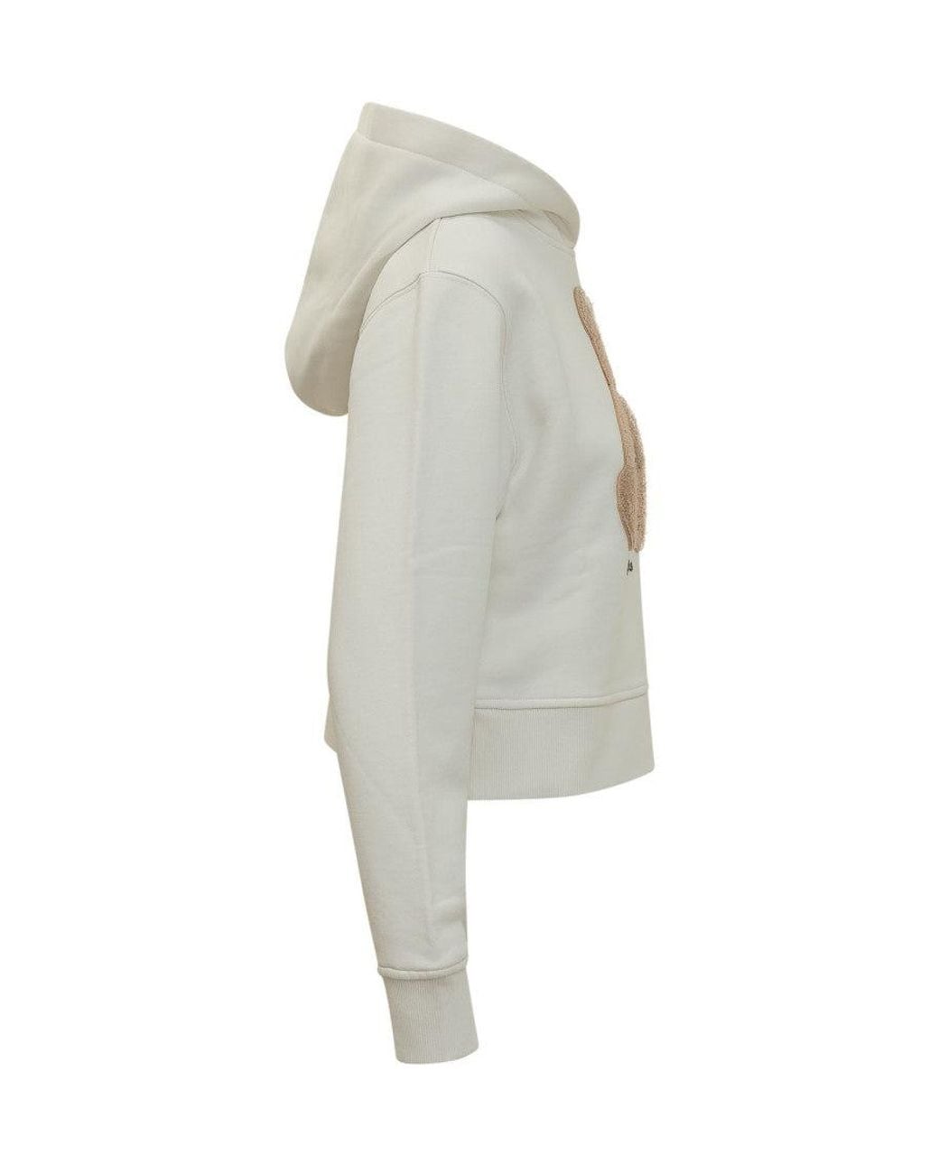 Palm Angels White Graphic Hood Sweatshirt