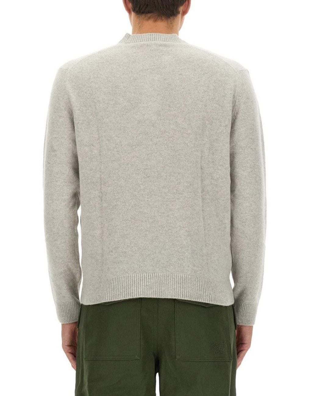 Maison Kitsuné Gray Light Logo Sweaters for men