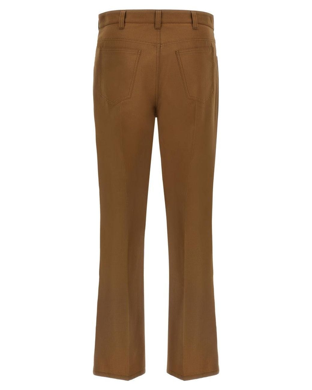 Marni Brown Flat Front Pants for men