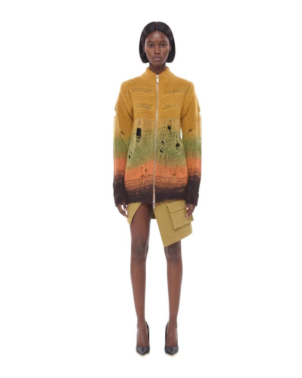 Off-White c/o Virgil Abloh Yellow Ombre Mock Collar Sweater