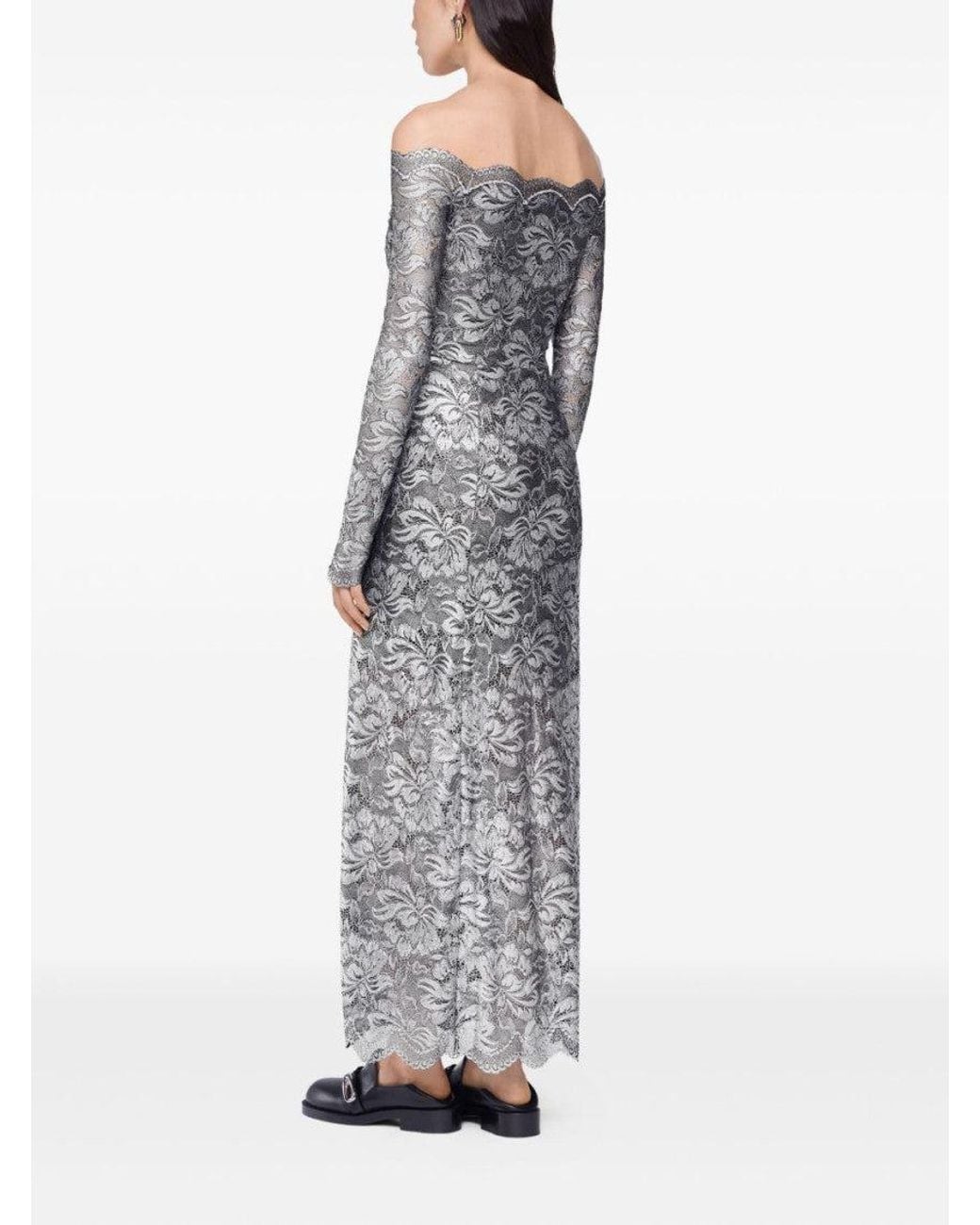 Rabanne Gray Laced Maxi Dress