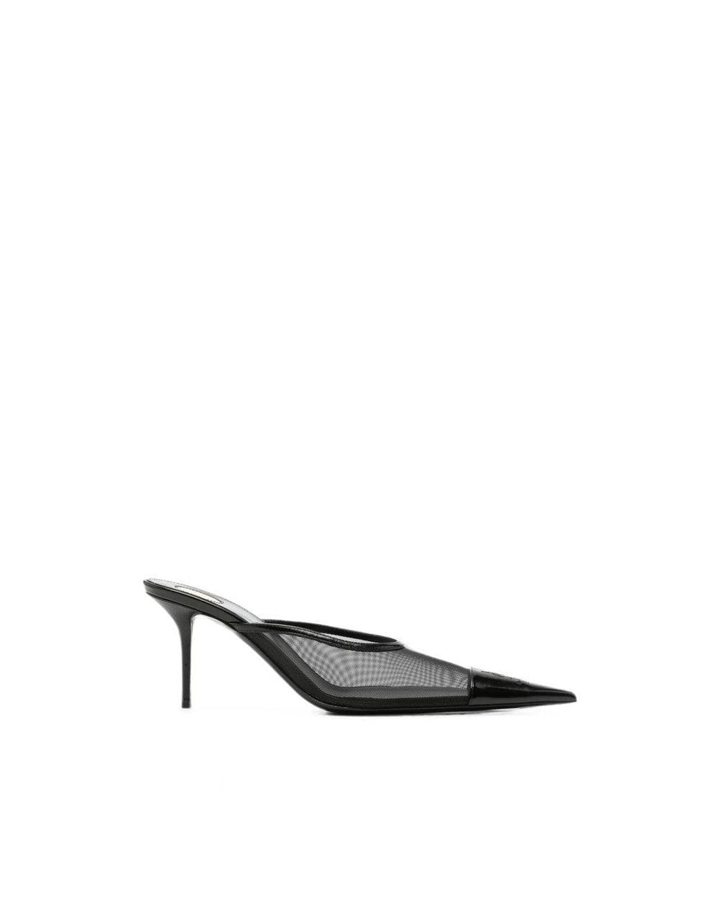 Saint Laurent Black Transparent Cassandre Pumps