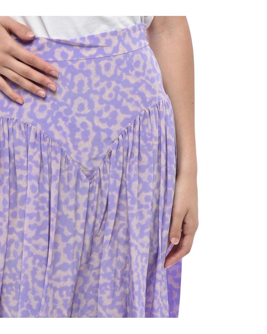 Stella McCartney Purple Abstract Maxi Skirt