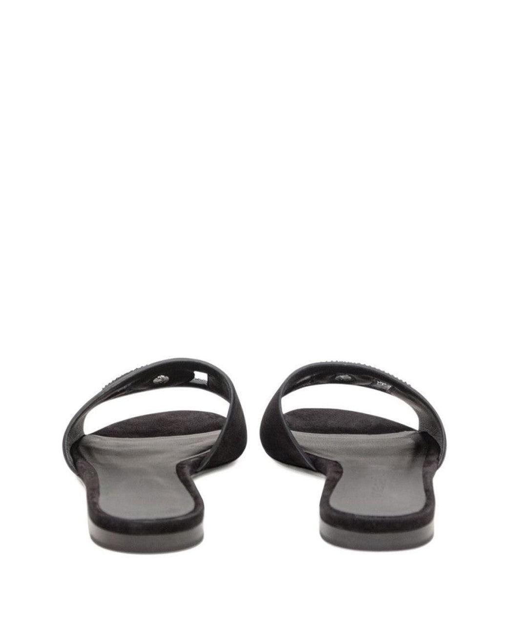Dolce & Gabbana Black Logo Sandals
