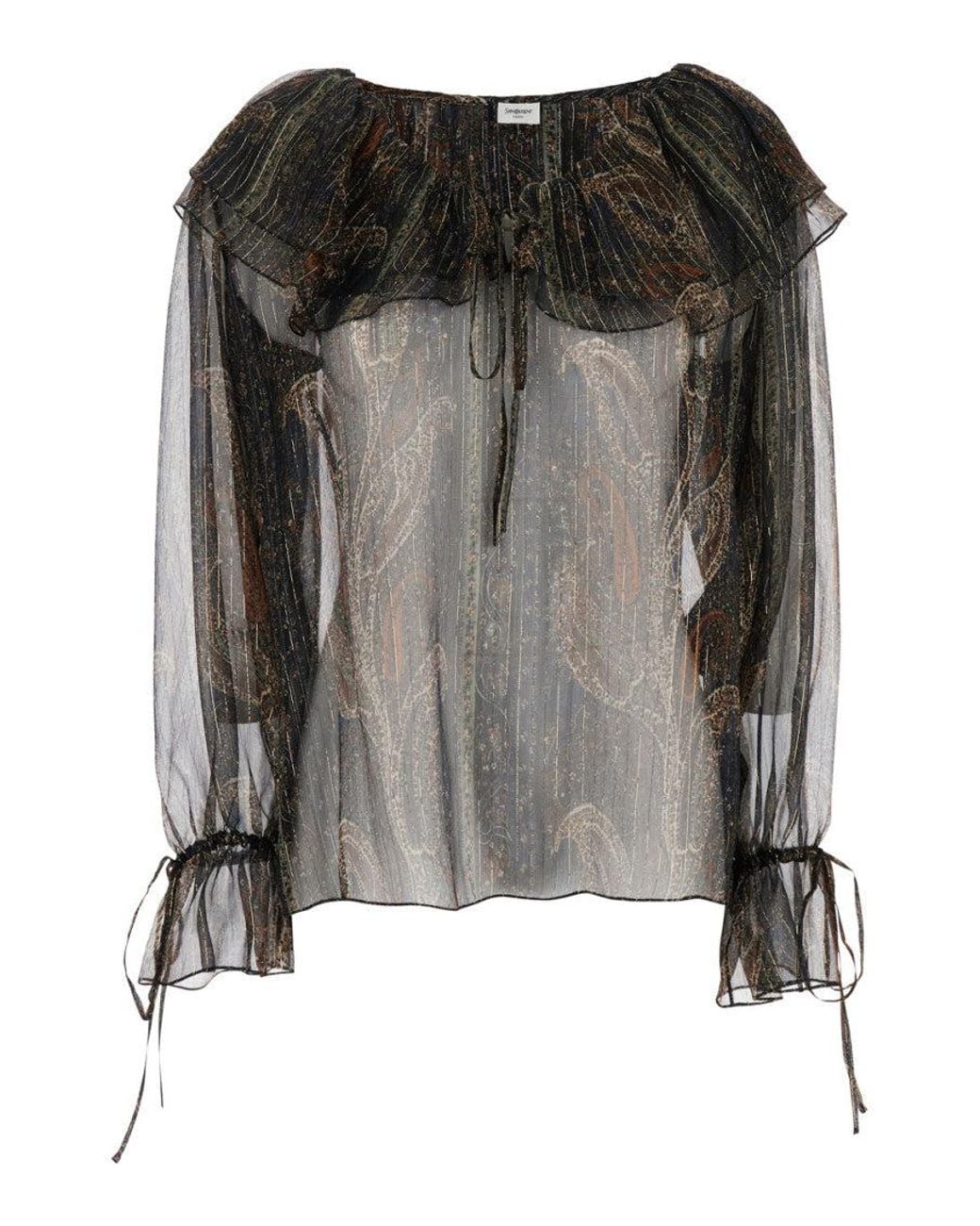 Saint Laurent Black Off-Shoulder Blouse