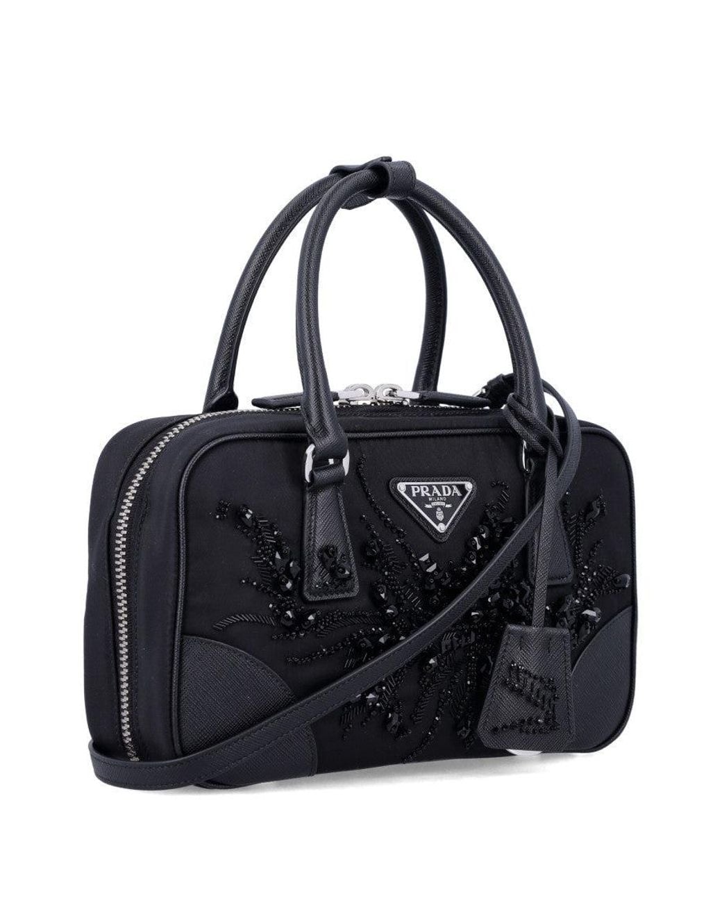 Prada Black Embroidered Detailing Mini Bag