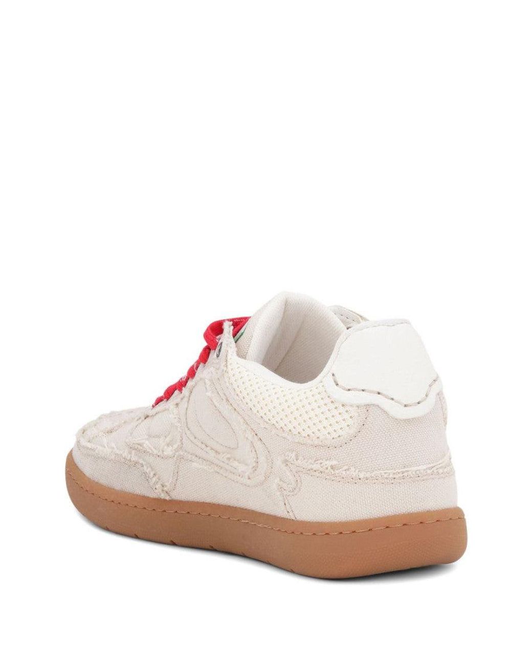 Ganni Pink Natural Lace Up Sneakers