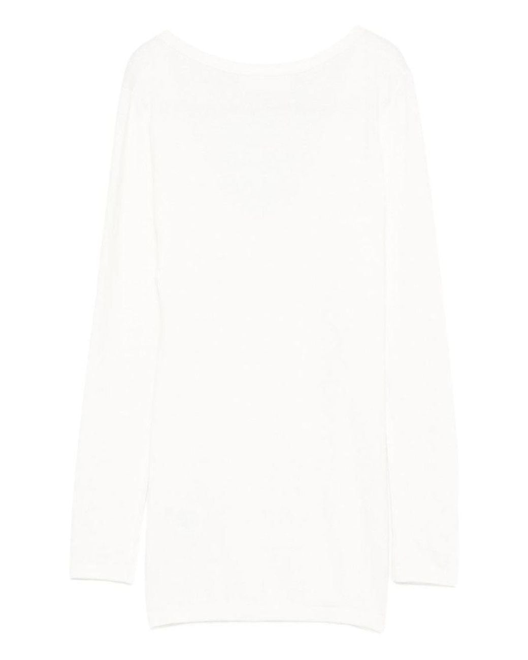 Lisa Yang White Scoop Neck Sweater
